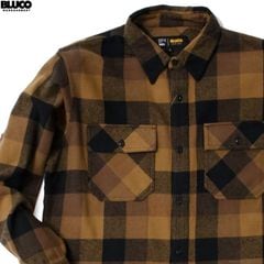 BLUCO BUFFALO CHECK FLANNEL SHIRT (BROWN) [155-11-048]