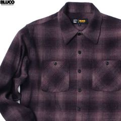 BLUCO OMBRE CHECK FLANNEL SHIRT (PURPLE) [155-11-047]