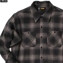 BLUCO OMBRE CHECK FLANNEL SHIRT (BLACK) [155-11-047]