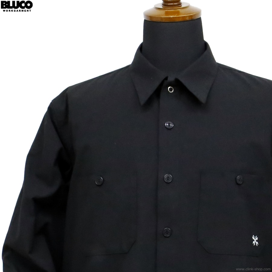 【新品】タグ付 BLUCO×DOGTOWNスタンダードワークシャツ XL 黒 CLINK｜BLUCO スタンダードワークシャツ L/S -Solid- (BLACK) [161-11