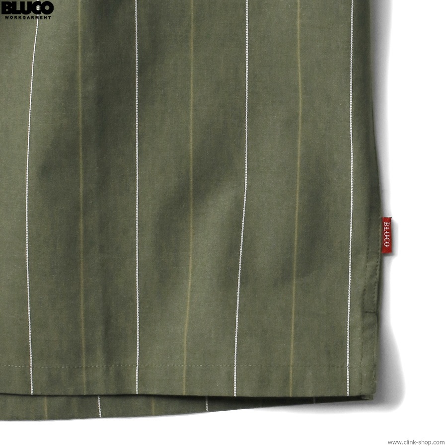BLUCO STANDARD WORK SHIRT S/S (OLIVE.STP) [0108-3A01]