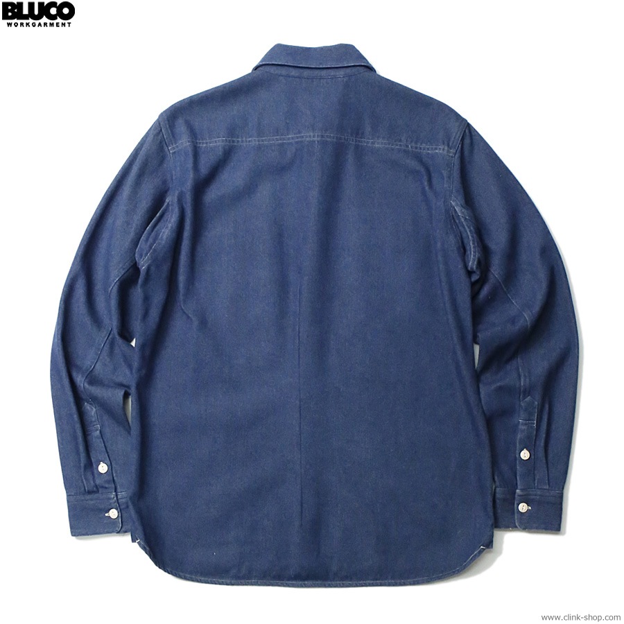BLUCO 8OZ DENIM WORK SHIRTS (MEDIUM INDIGO) [145-11-001]