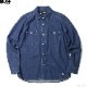 BLUCO 8OZ DENIM WORK SHIRTS (MEDIUM INDIGO) [145-11-001]