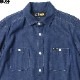BLUCO 8OZ DENIM WORK SHIRTS (MEDIUM INDIGO) [145-11-001]