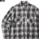 BLUCO OMBRE CHECK FLANNEL SHIRTS (BLACK) [145-11-047]