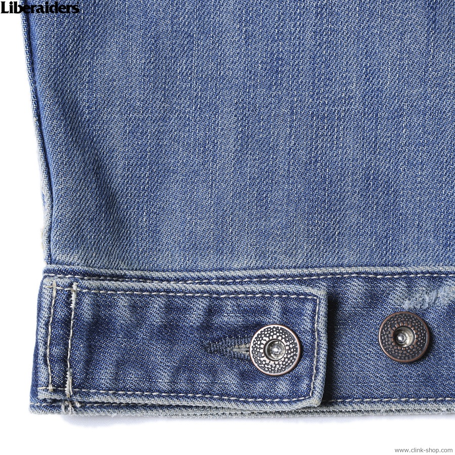 LIBERAIDERS BLEACHED DENIM JACKET (INDIGO) #75009