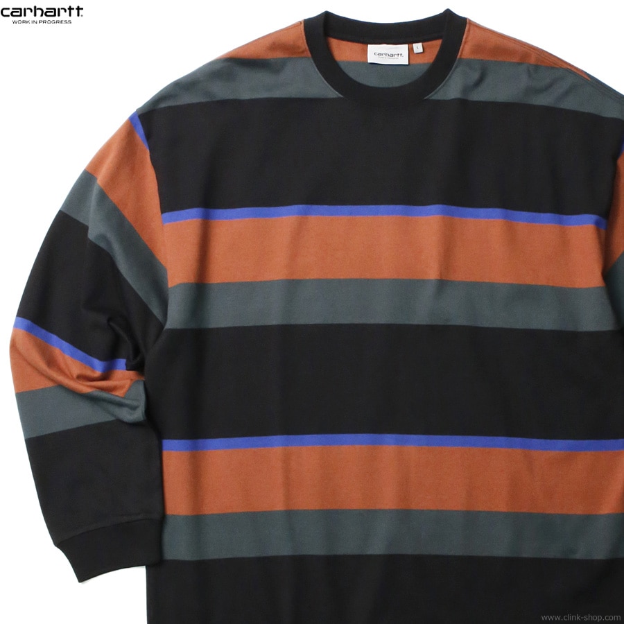 CARHARTT WIP L/S SUNDLING T-SHIRT (SUNDLING STRIPE DEEP H.BROWN)