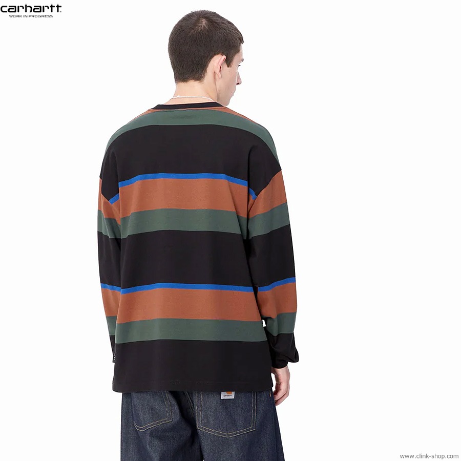 CARHARTT WIP L/S SUNDLING T-SHIRT (SUNDLING STRIPE DEEP H.BROWN)