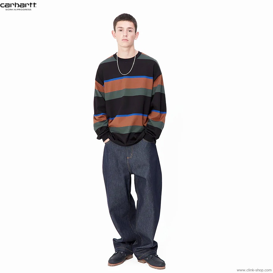 CARHARTT WIP L/S SUNDLING T-SHIRT (SUNDLING STRIPE DEEP H.BROWN)