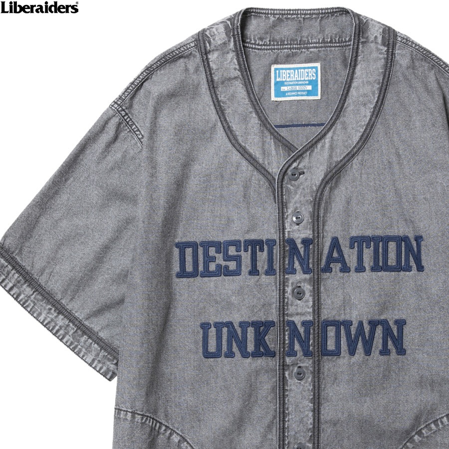 LIBERAIDERS CHAMBRAY BASEBALL SHIRT (BLACK)