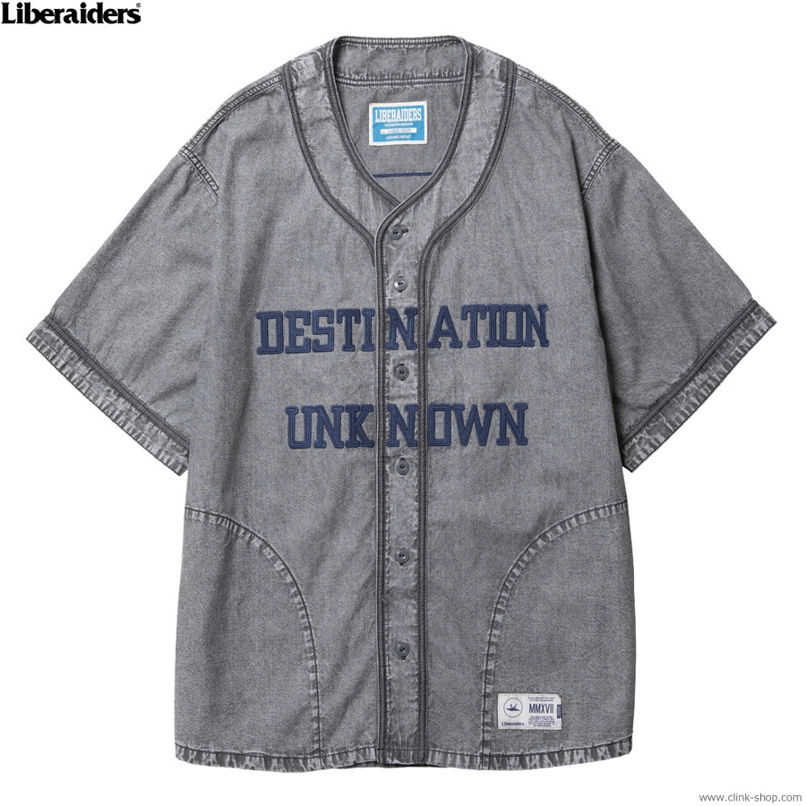 LIBERAIDERS CHAMBRAY BASEBALL SHIRT (BLACK)