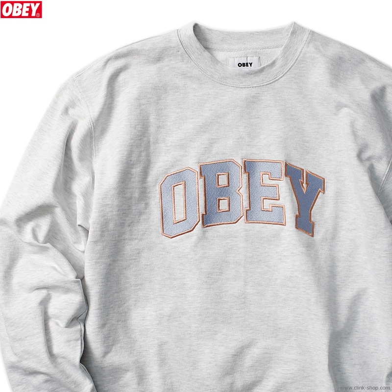 OBEY SPECIALITY FLEECE "OBEY SPORTS III CREW" (ASH GREY)