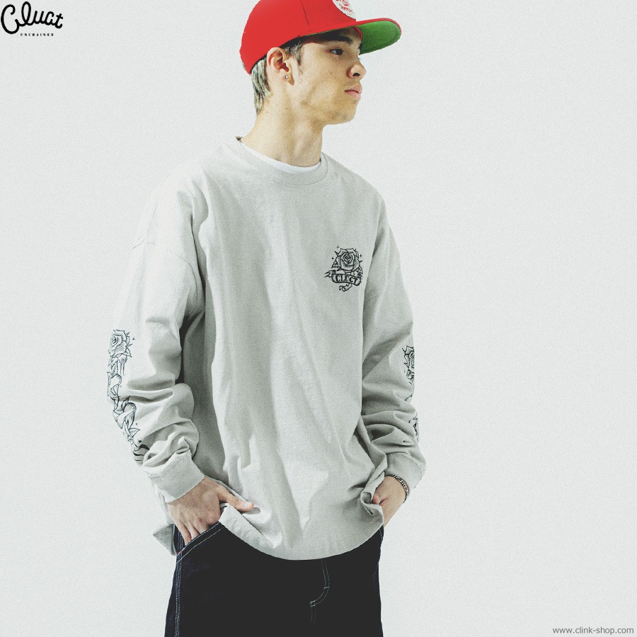 CLUCT ROSE [WIDE L/S TEE] (F.GRAY) #04866