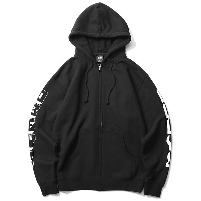 OBEY BASIC ZIP HOOD FLEECE "OBEY NEW WORLD3" (BLACK)