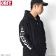 OBEY BASIC ZIP HOOD FLEECE "OBEY NEW WORLD3" (BLACK)