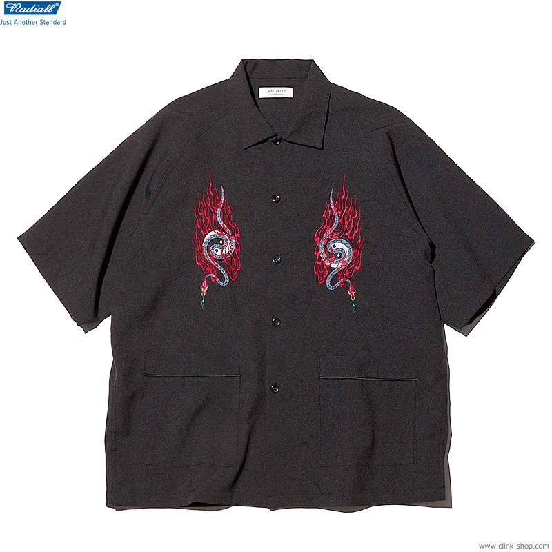 CLINK｜RADIALL YING YANG - OPEN COLLARED SHIRT S/S (INK BLACK