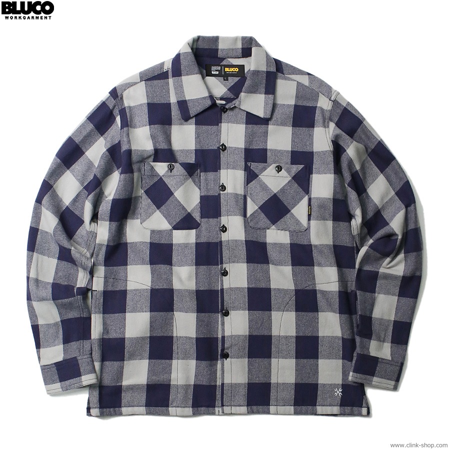 BLUCO BUFFALO CHECK FLANNEL SHIRTS (NAVY) [145-11-048]