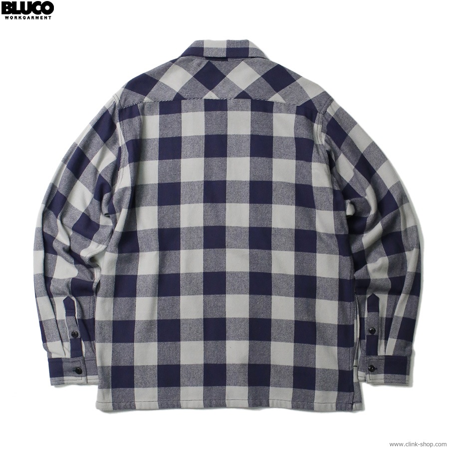 BLUCO BUFFALO CHECK FLANNEL SHIRTS (NAVY) [145-11-048]