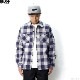 BLUCO BUFFALO CHECK FLANNEL SHIRTS (NAVY) [145-11-048]