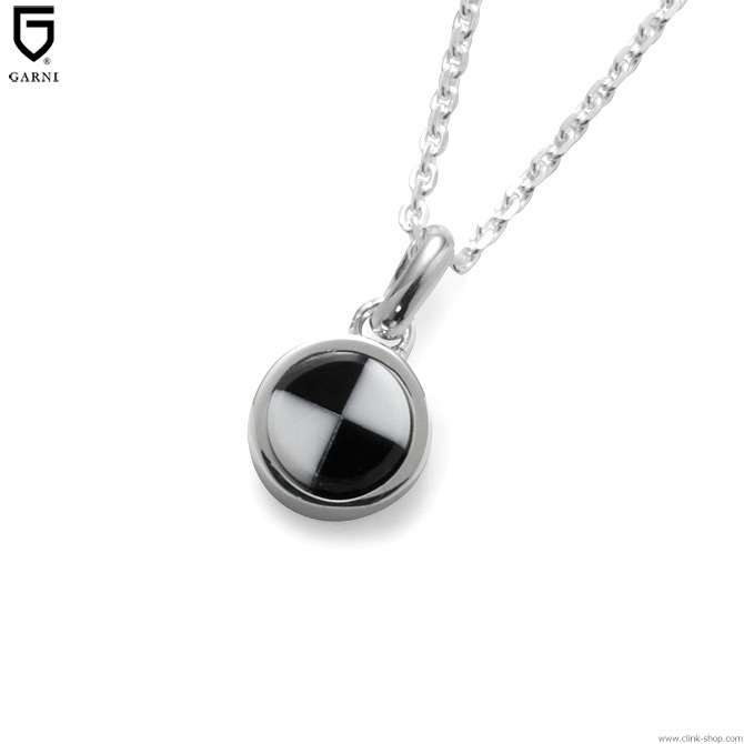 GARNI CHECKER STONE PENDANT - S - (BLACK) [GN18052]