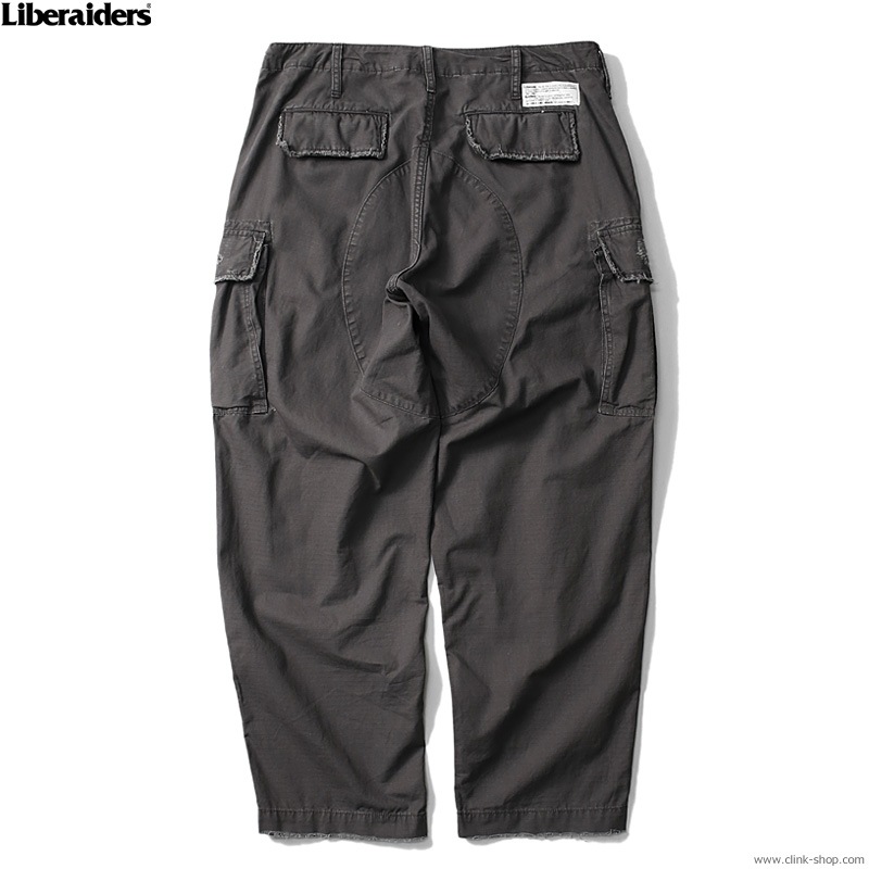 LIBERAIDERS REPAIRED RIP STOP PANTS (BLACK) #71706