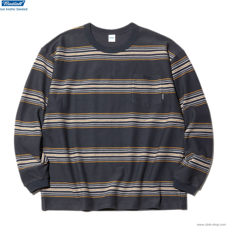 RADIALL CUTLASS - CREW NECK T-SHIRT L/S (MIDNIGHT BLACK) [RAD-23-AW-CUT004]