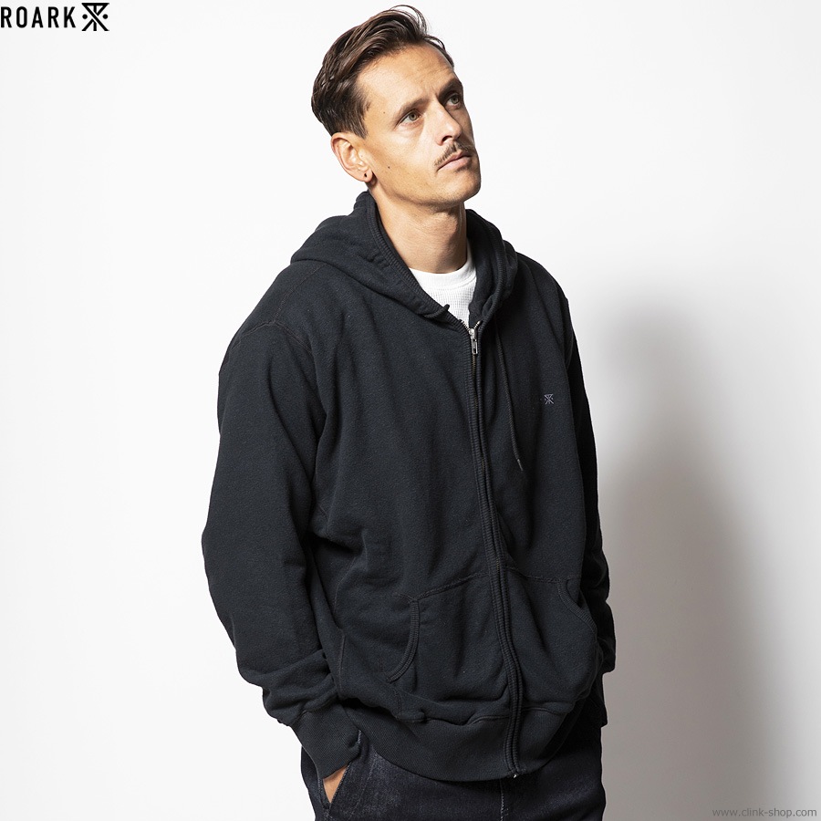 ROARK H/W HEMPCOTTON F/Z HOOD SWEAT (BLACK)