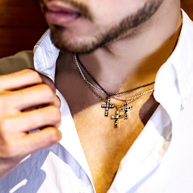 CLINK｜GARNI MIX STONE CROSS PENDANT - SILVER [GN19009]｜東京 