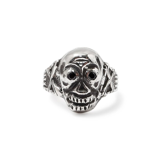 PEANUTS & CO. SKULL POISON RING -ZIRCONIA- (BLACK)