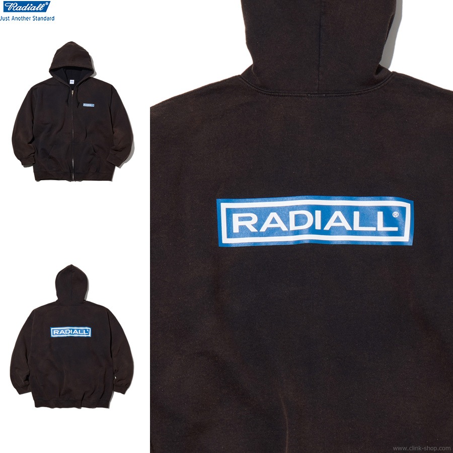 RADIALL WHEELS - ZIP UP HOODIE (FADED BLACK) [RAD-25MW-CUT002]