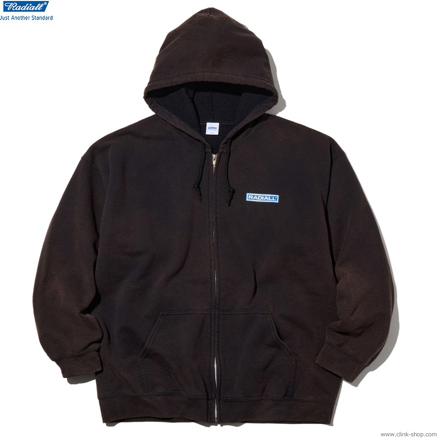 RADIALL WHEELS - ZIP UP HOODIE (FADED BLACK) [RAD-25MW-CUT002]