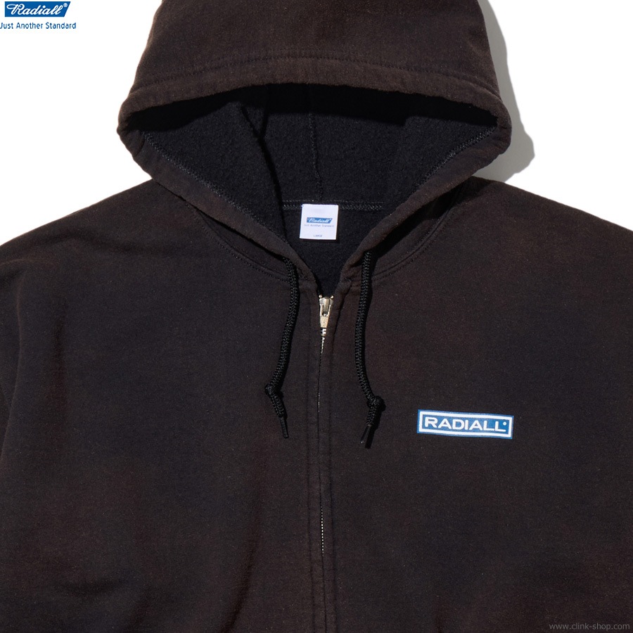 RADIALL WHEELS - ZIP UP HOODIE (FADED BLACK) [RAD-25MW-CUT002]