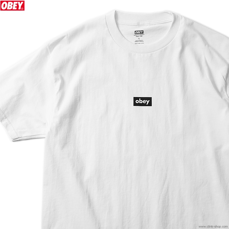 OBEY CLASSIC TEE "OBEY BLACK BAR" (WHITE)