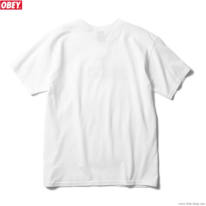 OBEY CLASSIC TEE "OBEY BLACK BAR" (WHITE)