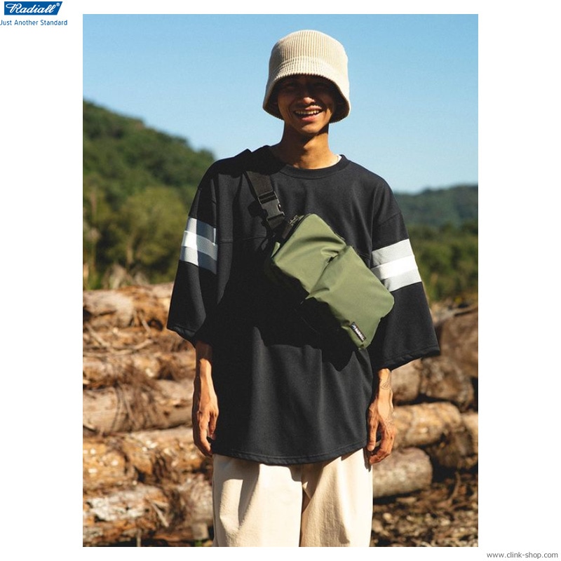 RADIALL COMPTON MOST WANTED - CREW NECK T-SHIRT 3/4 SLEEVE (BLACK) [RAD-22SS-CUT017]