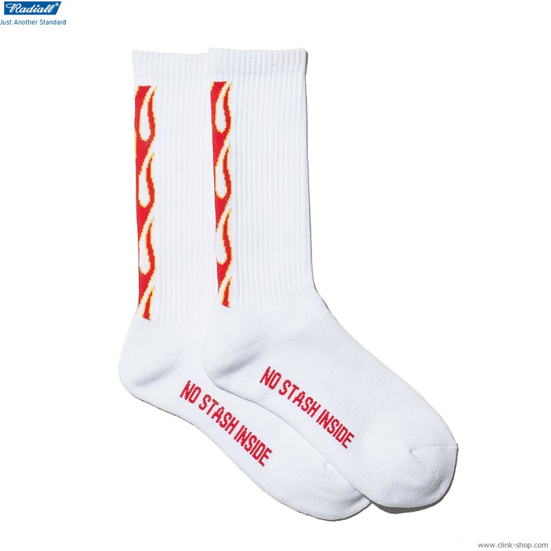 RADIALL FLAMES - 1PAC SOX LONG (WHITE) [RAD-PAC050]