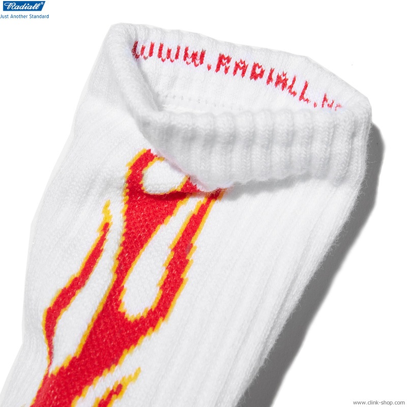 RADIALL FLAMES - 1PAC SOX LONG (WHITE) [RAD-PAC050]