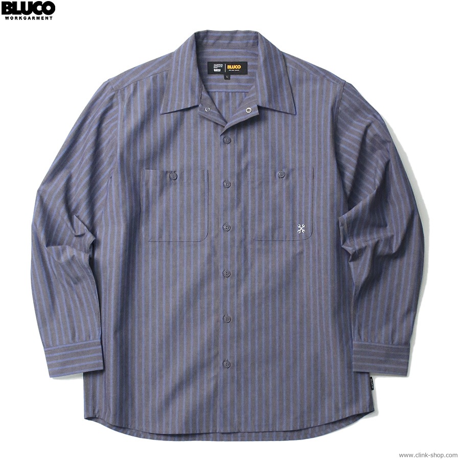 BLUCO STANDARD WORK SHIRTS L/S (GREY STRIPE) [145-11-109]