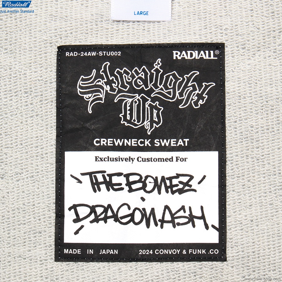 RADIALL Straight Up - CREW NECK SWEATSHIRT L/S (The BONEZ  Dragon Ash  RADIALL) [RAD-24AW-SPOT-STU002]
