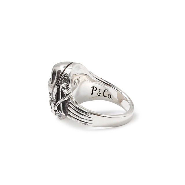 PEANUTS & CO. SKULL POISON RING -ZIRCONIA- (WHITE)