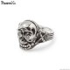 PEANUTS & CO. SKULL POISON RING -ZIRCONIA- (WHITE)
