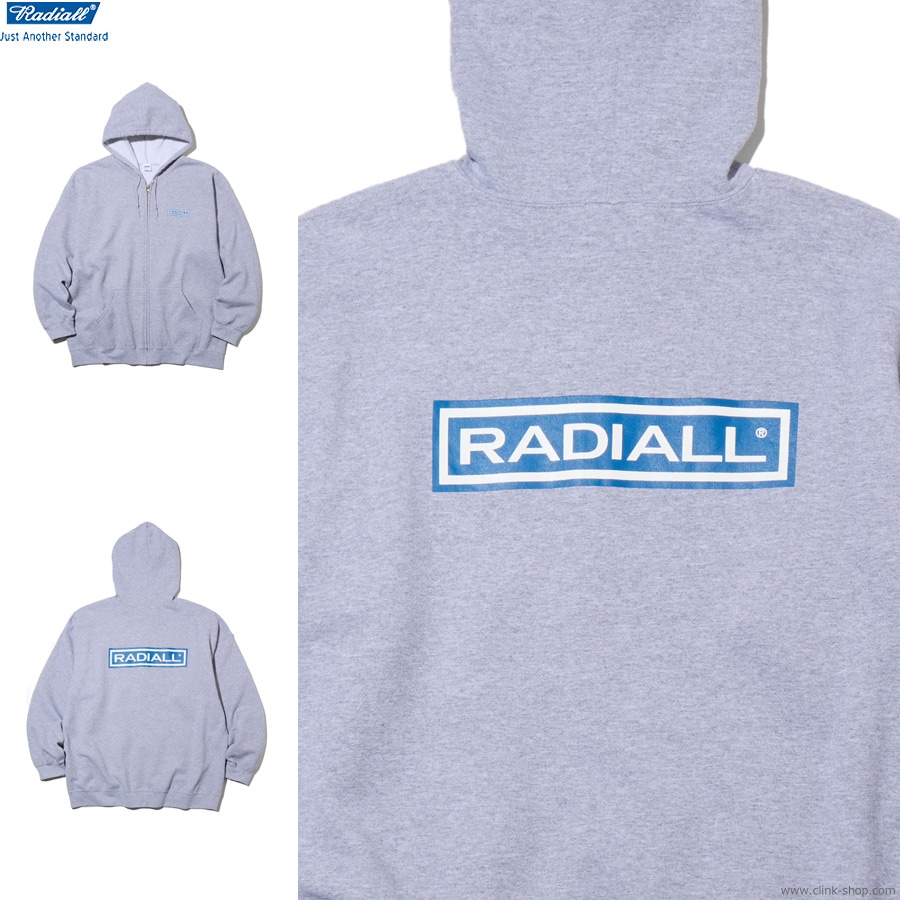 RADIALL WHEELS - ZIP UP HOODIE (FADED ASH GRAY) [RAD-25MW-CUT002]