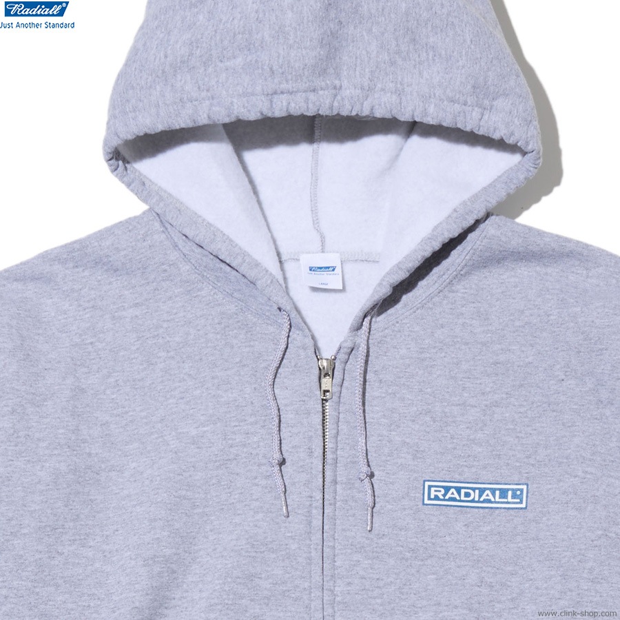 RADIALL WHEELS - ZIP UP HOODIE (FADED ASH GRAY) [RAD-25MW-CUT002]