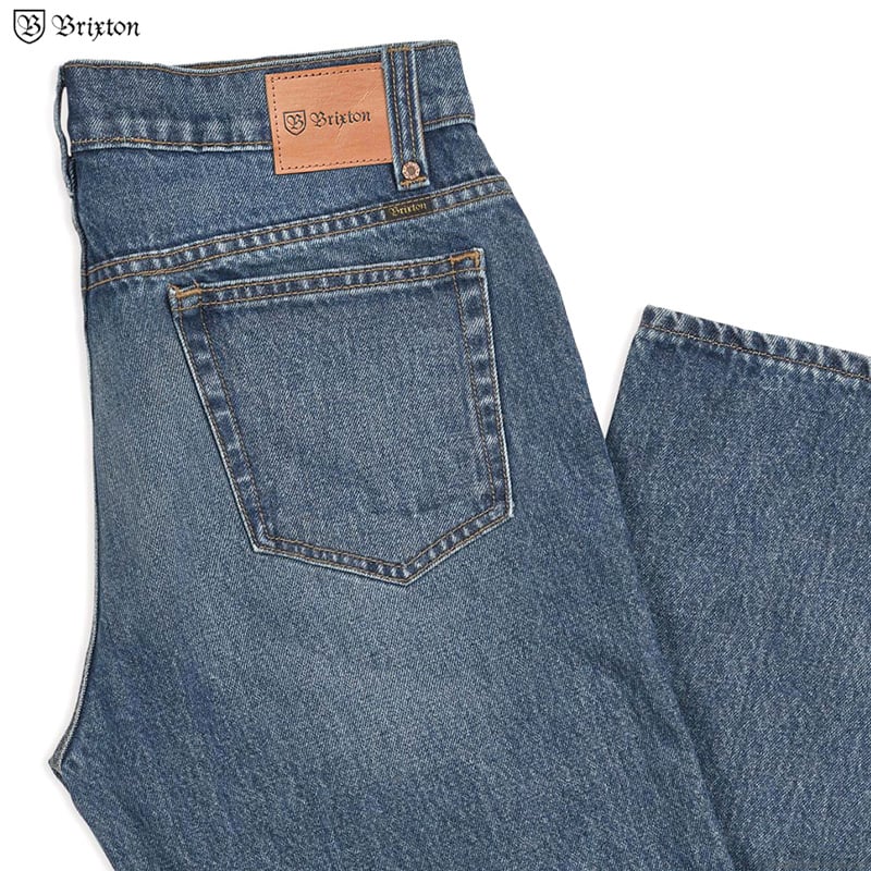 BRIXTON LABOR 5-POCKET DENIM PANT - RELAXED FIT - (WORN INDIGO)
