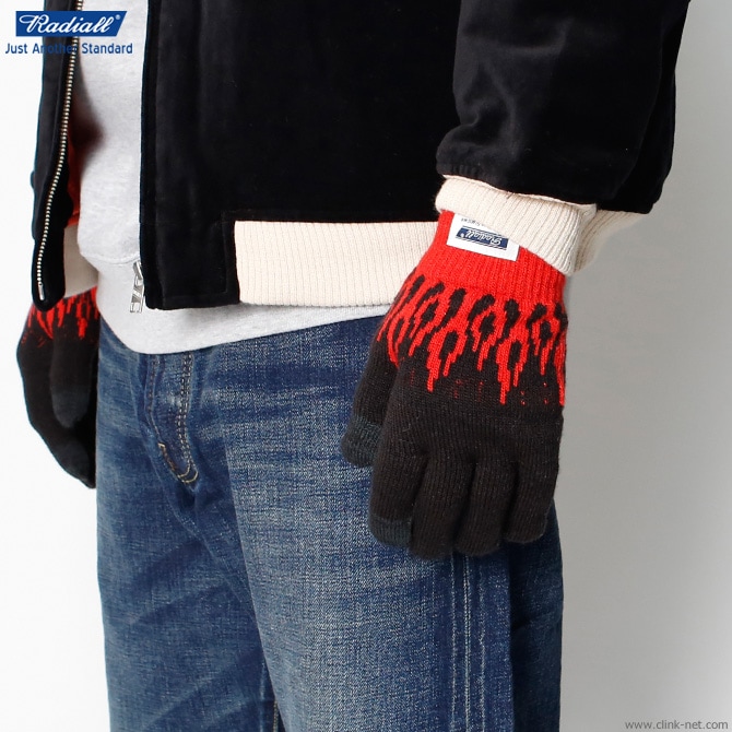 Radiall メンズ　手袋　新品未開封 CLINK｜RADIALL FLAMES - JACQUARD GLOVES (BLACK)｜東京・吉祥寺