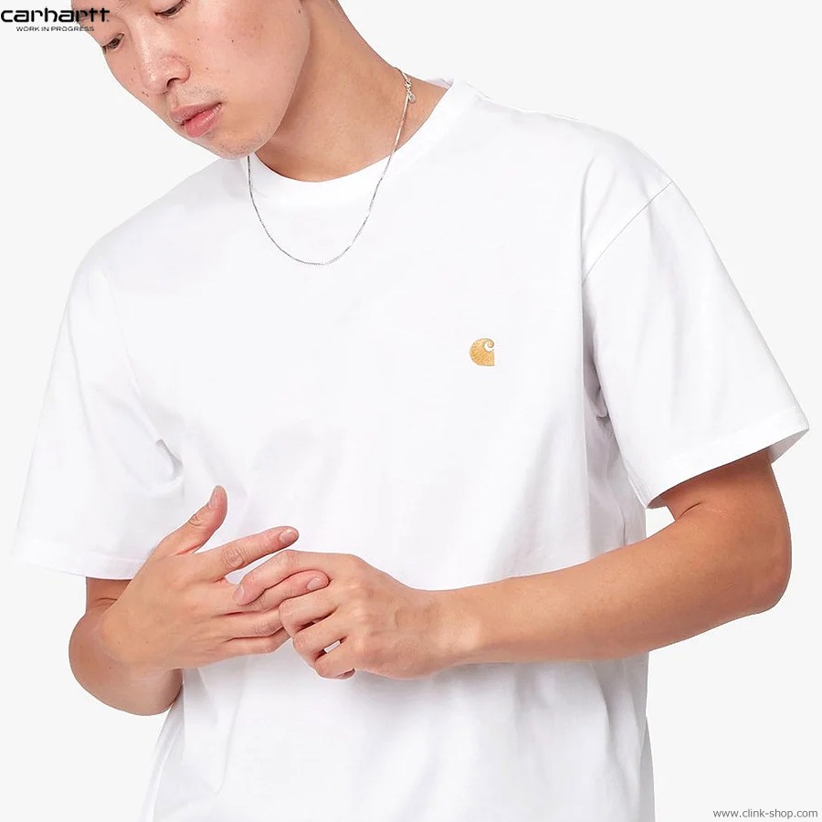 CARHARTT WIP S/S CHASE T-SHIRT (WHITE/GOLD)