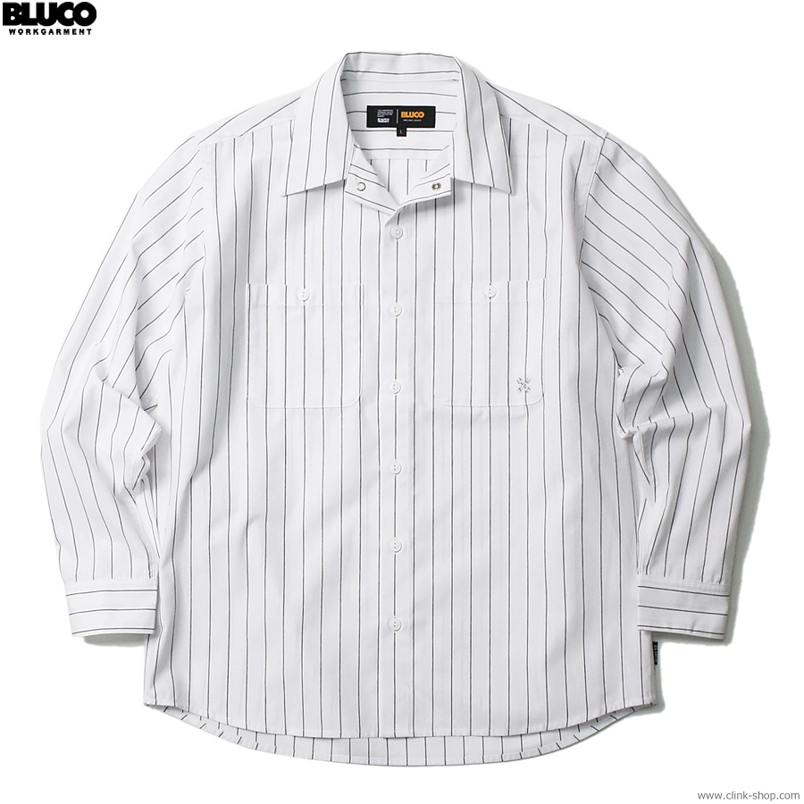 BLUCO STANDARD WORK SHIRTS L/S (WHITE STRIPE) [145-11-109]