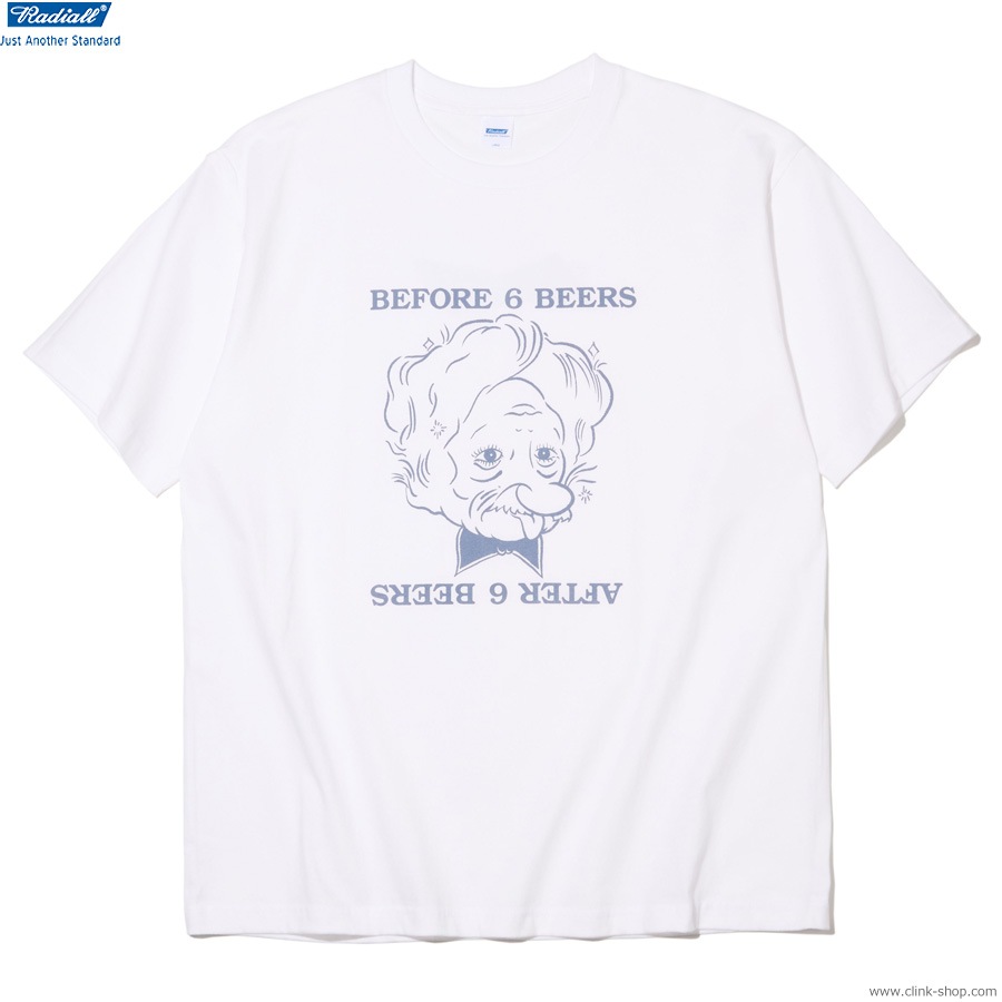 RADIALL AFTER BEER - CREW NECK T-SHIRT S/S (WHITE) [RAD-25MS-TEE003]