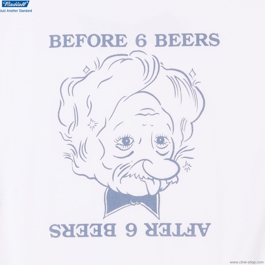 RADIALL AFTER BEER - CREW NECK T-SHIRT S/S (WHITE) [RAD-25MS-TEE003]
