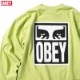 OBEY HEAVYWEIGHT LONG SLEEVE TEE "OBEY EYES ICON 2" (BRIGHT LIME)